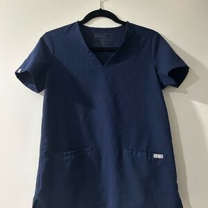 Figs Deep Blue V-Neck Scrub Top